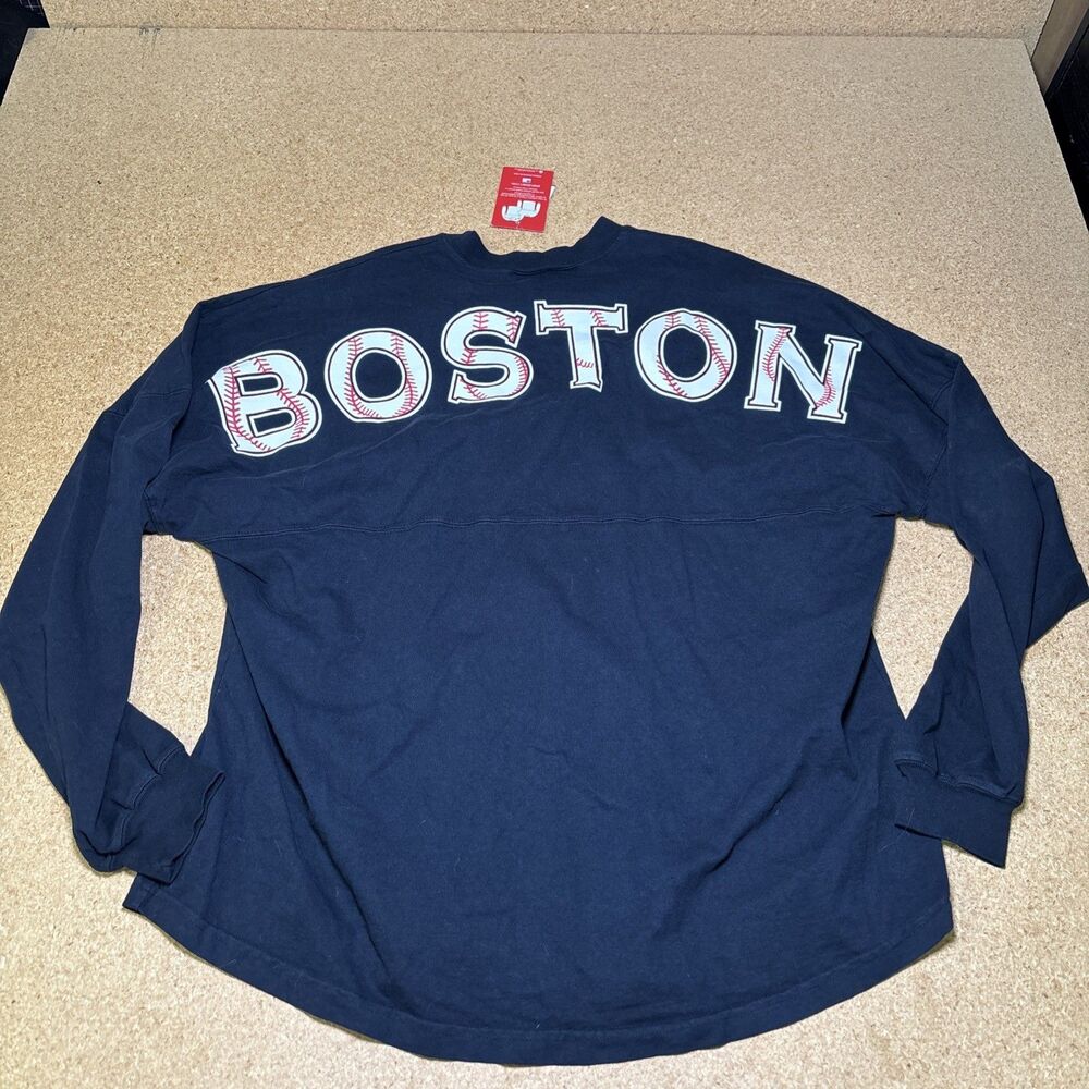 Spirit Jersey Boston Red Sox Baseball Long Sleeve T Shirt Unisex XXL Blue H1
